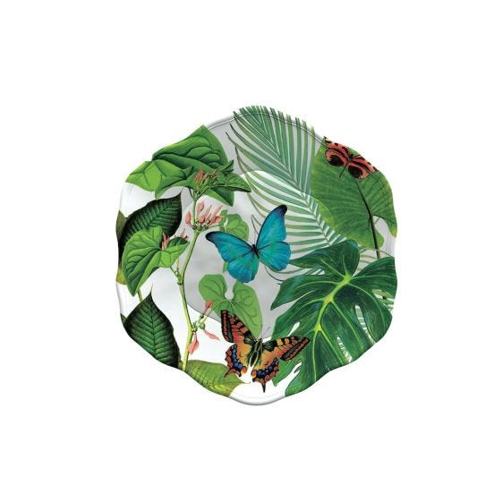 Dessert plate in melamine, York Floral line, diam. 24cm - 6 pieces