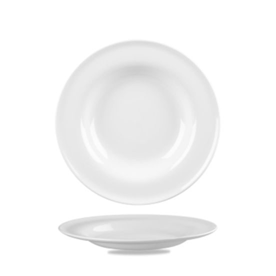 Piatto fondo bianco in porcellana linea Contempo, diam. 23cm, 12 pezzi