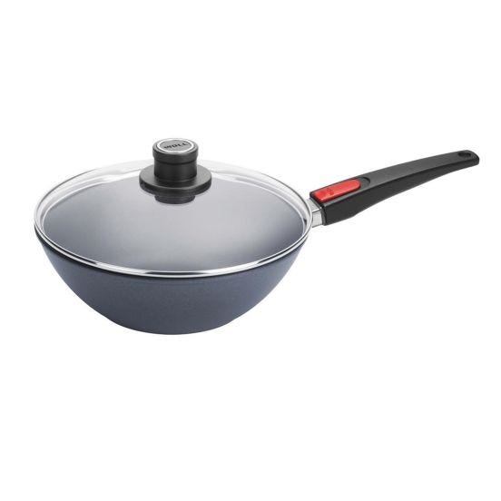 Wok in alluminio fuso antiaderente per induzione con coperchio, Diamond Lite, diam. 34cm