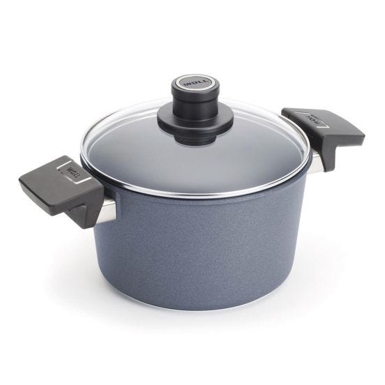 Pentola in alluminio fuso antiaderente per induzione, con due manici e coperchio, Diamond Lite, diam. 20cm