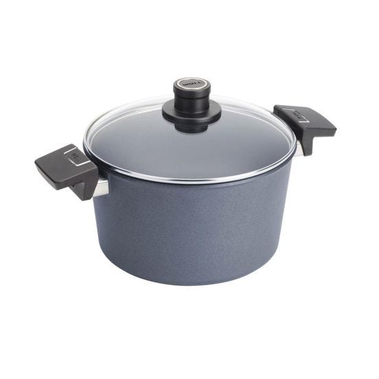 Pentola in alluminio fuso antiaderente per induzione, con due manici e coperchio, Diamond Lite, diam. 24cm