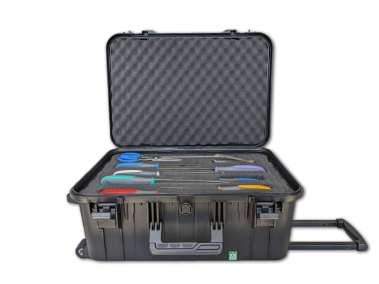 Trolley 13 knives and 9 accessories, Tecna Ambrogio Sanelli line