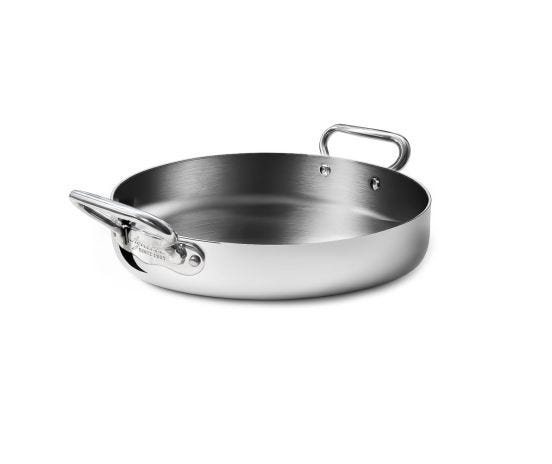 Alu-inox 1907 3ply pan, polished, for induction with one handle, diam. 32cm