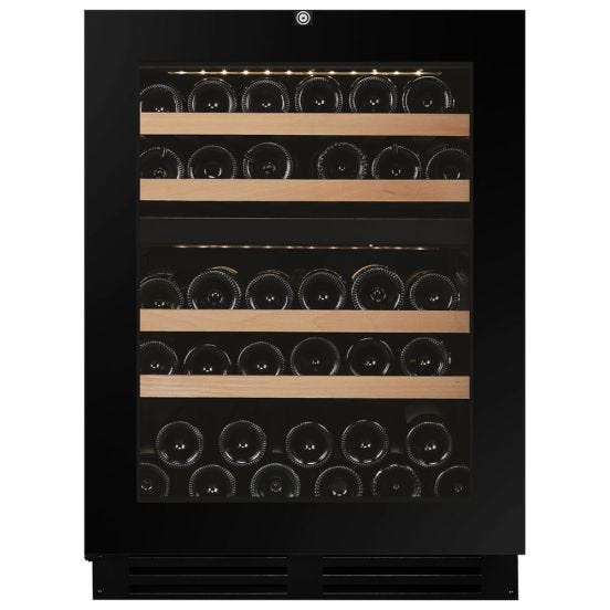 Cantina 2 temp. porta “full glass” nera senza maniglia - FLOW-39.TO