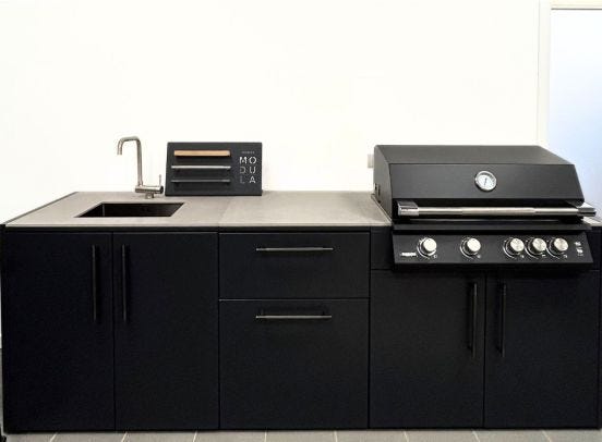 Cucina da Esterno Brabura con Barbecue, Lavello e Cassettiera - PRODOTTO IN ESPOSIZIONE, RITIRO IN SEDE