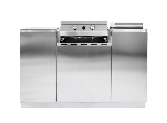 Cucina da esterno Flaminia Roma 140 in Acciaio Inox, con barbecue a gas 2 fuochi - Flaminia Outdoor