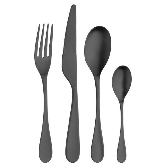 Pintinox Drop Satin Cutlery Set, 24 Pieces, Carbon Color
