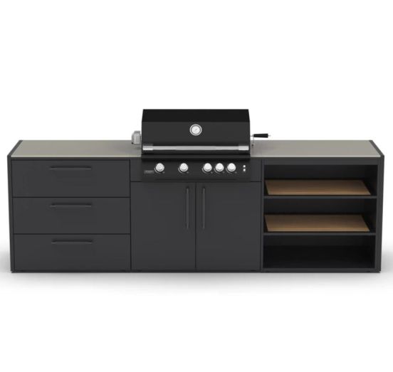 Cucina da esterno basic con barbecue, 280cm Brabura 