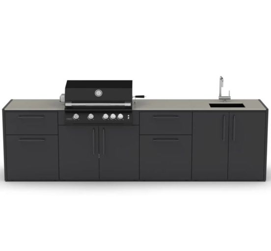 Cucina da esterno con barbecue e lavello, 320cm Brabura 