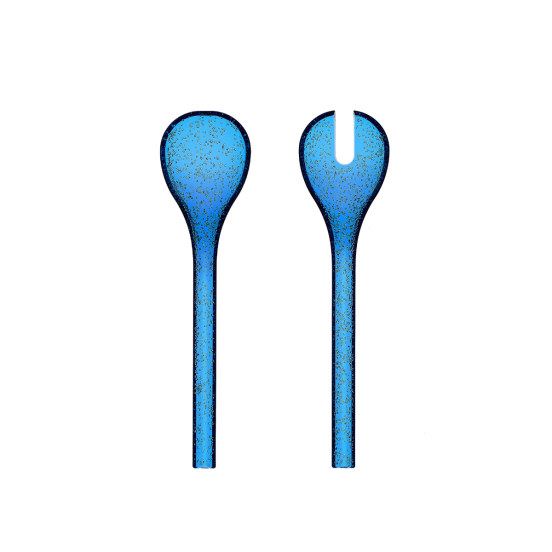 Posate da insalata Memento Synth metacrilato, Blu