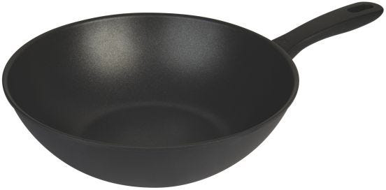 Wok in alluminio antiaderente per induzione con manico linea Avola, diam. 30cm (FINE SERIE)