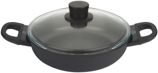 Tegame in alluminio antiaderente per induzione con maniglie e coperchio linea Avola, diam. 24cm (FINE SERIE)