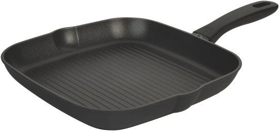 Bistecchiera in alluminio antiaderente per induzione con manico linea Avola, diam. 28cm (FINE SERIE)