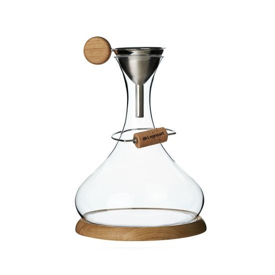 Legnoart Langhe crystal decanter set, 2.5 litres, with wooden case 
