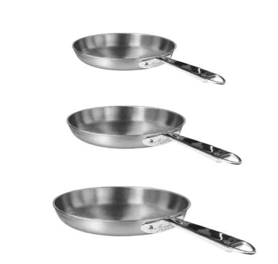 Set padelle in Alu-inox per induzione di Pentole Agnelli - 3 pezzi, diam. 24/28/32