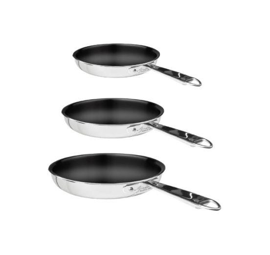 Tris di Padelle in Alu-Inox 1907 3ply antiaderente PFAS Free, diam. 20/24/28cm