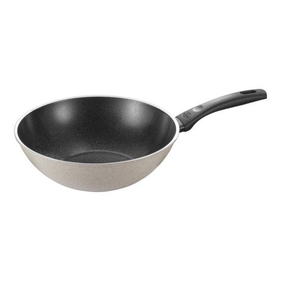 Wok Ballarini diam. 28cm in alluminio antiaderente senza PFAS per induzione - Linea Ledro